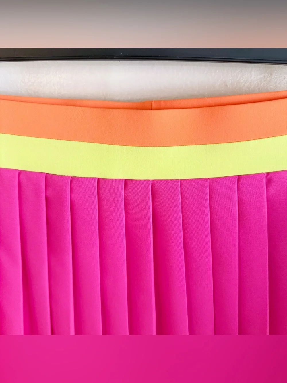 SSYS Pleated Pink w/ Lime Orange Band Tennis Pickleball Skort Size Medium - Picture 5 of 7